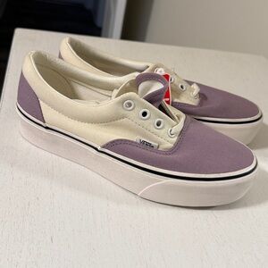 Vans Women’s 2-Tone Era Lavender and Cream Platform Sneakers / Size 7 / NWT